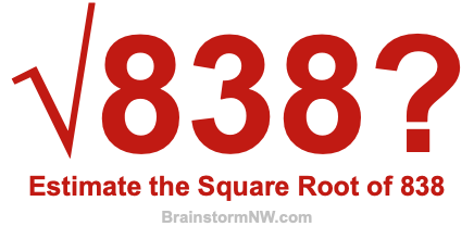 Estimate the Square Root of 838